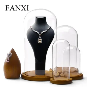 FANXI Sklo Náušnice Displej Držiak, Priehľadný Šperky Zobraziť Stojan Šperky Zobraziť Fľaša na Šperky Shop