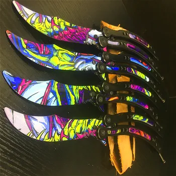 CS Zelená slasherBeast Motýľ Nôž motýľ školenia Skladací Nôž Čepeľ noža sebaobrany Nôž nie je nabrúsené