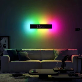 Nordic RGB LED Nástenné svietidlo pre Spálne Dekorácie, Farebné Domov Steny v Obývacej Izbe svetlo Jedáleň Stmievateľné Vnútorné Osvetlenie