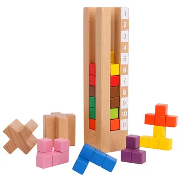 Montessori 74 Spôsobov Hrania Farebné Jenga Stavebným Vzdelávacie Super Mozgu Stohovanie Hra Drevené Hračky