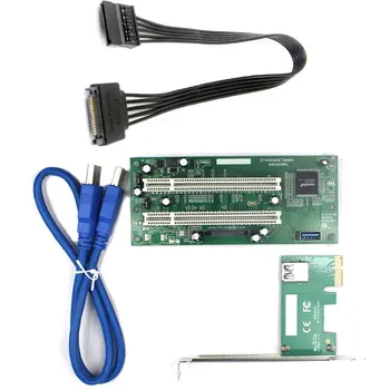 XT-XINTE PCI-E Express X1 na Duálny slot karty PCI Stúpačky Rozšíriť Karty Adaptéra USB 3.0 Pridať na Karty Prevodník s SATA 15 kolíkový Napájací Kábel
