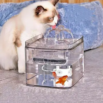 EU/US Plug 3L Transparentná Námestie Mačka Studne Automatické Obehu Zásobník Vody Mačiatko Psa Šteňa Pet Pitnej Produkt