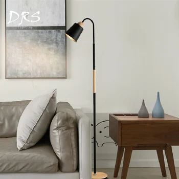 Nordic Moderná Obývacia Izba LED Masívneho Dreva Dekoratívne Podlahy Lampa Jednoduchý Dizajn, Priemyselný Loft Spálňa Noc Poschodí Lampa