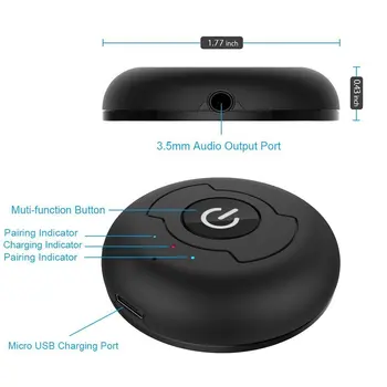 Bezdrôtový Vysielač Bluetooth Pre Zvukové TV 3,5 mm Jack Aptx Hudby AUX Bluetooth 4.0 Adaptér Pre Dve Slúchadlá,
