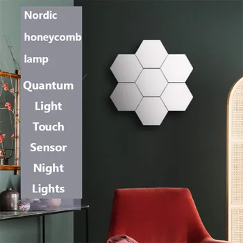 RGB Dotyk Nástenné Svietidlo Quantum Ľahký Dotyk Snímača Nočné Osvetlenie LED Hexagon Svetlo Magnetické Modulárny Tvorivé Domova Nočné Lampy