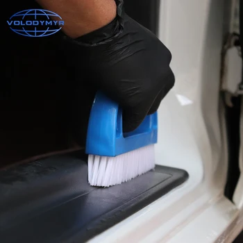 Auto Vnútra Kefy Kefy na Umývanie Modrý Plast 9.5*13.5*2.5 cm pre Dvere Medzera Rohože Automatické Čistenie Podrobne Umývanie Nástrojov