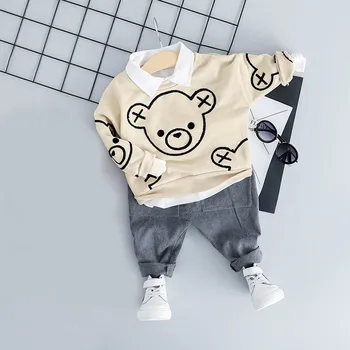 Dojčenská Chlapci Dievčatá Oblečenie Oblečenie Cartoon Medveď Deti Oblečenie Kostým Batoľa Chlapci Sady 1-4 Roky