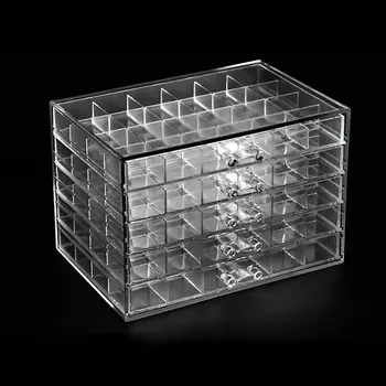 5 Vrstiev Nechtov Príslušenstvo Úložný Box Kozmetické Skladovanie Akryl Organizátor Šperky Transparentné Zobrazenie Rack Plastové Zásuvky Box