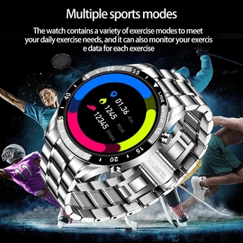 LIGE Mužov Smart Hodinky Bluetooth Hovor Krvného Tlaku, Srdcovej Multifunkčné Športové Hodinky Vodotesné Smartwatch