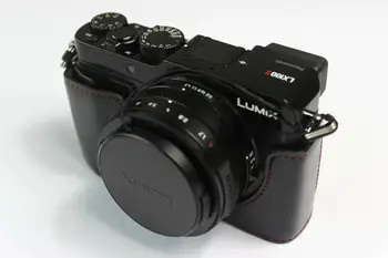 Kožené Pol Fotoaparát Prípade Rukoväť pre Panasonic LUMIX LX100/LX100 Mark II