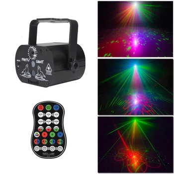 Mini RGB Disco Svetlo 60 Vzory DJ LED Laserové Fáze Projektor Ovládanie Hlasom Laserové Svetlo USB Nabíjateľné Strany KTV Účinok Lampy
