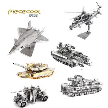 Piececool 3D Kovov Puzzle Obrázok Hračky NÁDRŽ Vojenské modelu Vzdelávacích 3D Model hračka DIY laserom rezané skladačka listov Pre Deti