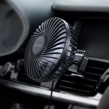 Baseus Mini Air Vent Namontované USB Ventilátor 3 Rýchlosti Vzduchu Chladiaci Ventilátor Pre Auto odvzdušňovací Auto Zadnom 360 Otočná Auto Ventilátor Pre Používanie Auta