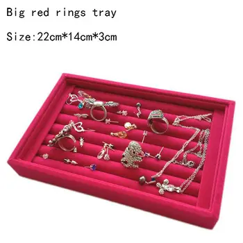 L22cm*W14cm*H3cm Malé Šperky Box Krúžky Organizátor Náušnice Zásobník Náhrdelník Skladovanie PU a Zamatový Materiál Voľby Veľkoobchodné Ceny