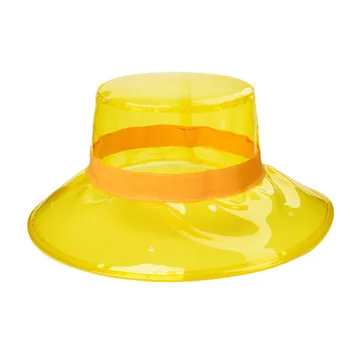 Hot predaj sedem-farba PVC transparentné klobúk žena letné pódium svadobné fotografie plastové tieni rybár klobúk tide