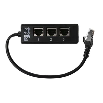 1PCS LAN Siete Ethernet RJ45 Konektor Splitter Adaptér Kábel Pre Sietí Predĺženie 1 Mužov a 3 Ženy Konektor