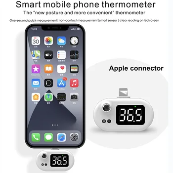 Mini Teplomer Pre Mobilný Telefón Non-kontaktova Digitálny Infračervený Teplomer na Meranie USB Typ-C Pracovať S Android IOS Telefón