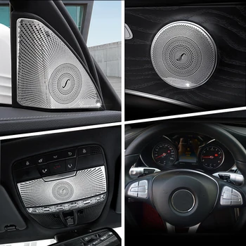 Auto Vnútorné Dvere Audio Reproduktorov Radenia Panel Dverí, lakťová opierka Kryt Výbava Nálepky na Mercedes Benz C Trieda W205 GLC X205 Príslušenstvo