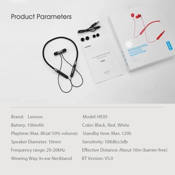 Lenovo Slúchadlá Bluetooth5.0 Bezdrôtový Headset Magnetické Neckband Slúchadlá IPX5 Nepremokavé Športové Slúchadlá s potlačenie Šumu Mikrofónu