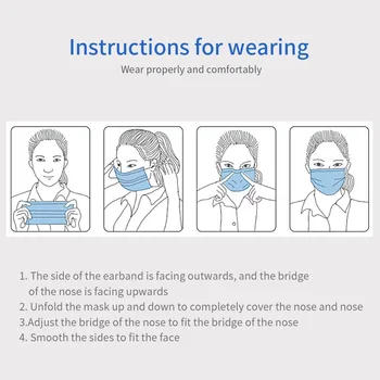 100-500pcs Disposable Non-tkané Chrániť Zdravotnú pleťové Masky Proti Znečisteniu 3 Vrstvou Filter Bezpečnosť Maska proti Prachu Úst Chirurgické Masky