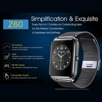 Smart Hodinky Z60 Muži Ženy Bluetooth Ocele Kapela Zápästie Smartwatch Podporu SIM/TF Karty Hodinky Pre Apple Telefón Android Muž Reloj