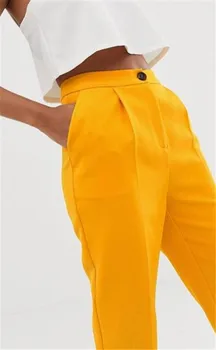 Žltá Žien Vyhovuje Zárez Klope Nohavice Obleky pre Ženy, Plus Veľkosť Dámy Pantsuit Sako+Nohavice pre Prácu Pantsuit pre Svadobné Party
