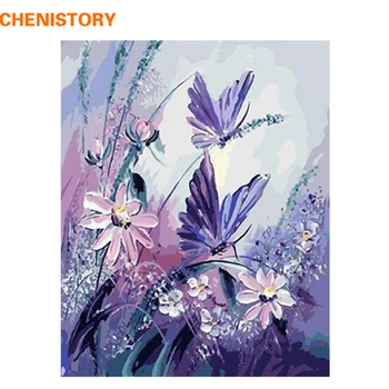CHENISTORY Minion Motýľ DIY Maľovanie Podľa Čísel, Ručne Maľovaný Obraz Abstrakt olejomaľba Na Plátne Pre Obývacia Izba 40x50cm