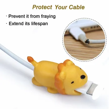 10 Kusov USB Nabíjací Kábel Chránič Roztomilý Zvierat Skus Kábel Chránič Pre iPhone XS X 8 7 6 Kábel Držiak Ochranný Kryt Dary