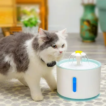 Pet Mačka Studne Automatický Podávač Vody S LED 2.4 L Pes, Mačka USB Pitnej Vody Zásobník Podávača Misy Pitnej Fontány