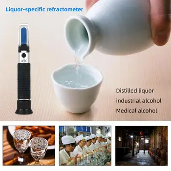 Yieryi Ručné 0-80% Alkoholu Refraktometer pre duchov Domácnosti alkoholického piva refraktometer Koncentrácie Alkoholu Detektor