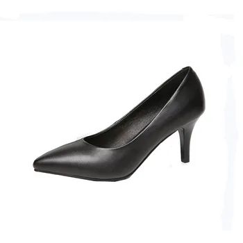 Cresfimix Zapatos Dama Ženy Klasické Vysoko Kvalitné Office Stiletto Podpätky Lady Bežné Pohodlie Black Pu Koža Päty Topánky B6145