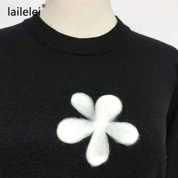 Invierno sweters ženy pulóver bluas de feminina ropa mujer gilet femme manche tricot pletený sveter pulóver vintage čierna
