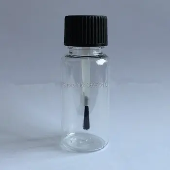 15ML Jasné Naplniteľné Základné Fľaše So Štetcom Spp Nechty Fľaša PET Priehľadné Nechtov Fľaša F654