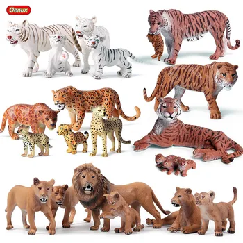Oenux Pôvodné Africké voľne Žijúcich Zvierat Simulácia Savage Tiger, Lev, Gepard Vlk Akcie Obrázok Figúrky PVC Modelu Vzdelávacích Hračiek
