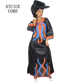Africké šaty pre ženy bazin riche výšivky dizajn dlhé šaty LA086