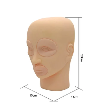 Cvičí ľudskej hlavy model 3D vykonávať pokožky Kati Hlavu S Vložkami Kozmetické Oči a Pery Microblading príslušenstvo