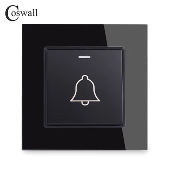 Coswall Luxusné Crystal Tvrdené Sklo Panel 1 Gang Zvonček Prepnite Tlačidlo vypínač 16A C1-DB