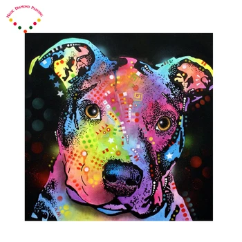 DIY diamond maliarske Farby psa cross stitch diamond výšivky plastové remesiel Plný vrták kolo Kamienkami maľovanie sady