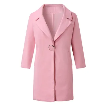 Biela Prehrabať Teplý Zimný Kabát Ženy Turndown Dlhá Srsť Golier Kabát Žena Bežné Jeseň Roku 2019 Ružová Vrchné Oblečenie Plus Veľkosť#J30