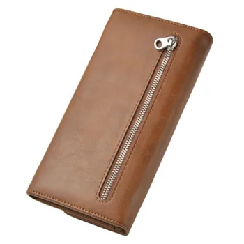 2020 nové peňaženky, pánske dlhé peňaženky retro spojka multifunkčná taška na zips telefón taška PU vodotesný, anti-krádež peňaženky