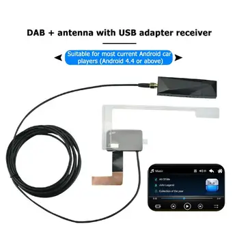 Automobilová GPS Prijímačom DAB + Anténa s USB Adaptér Prijímač Pre Android Auto Stereo Prehrávač RDS DLS Prijímač Auto Rádio Anténa