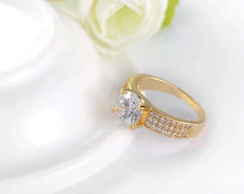 YANHUI Originálne 925 Pevné Strieborné Prstene Pre Ženy 2.0 ct Prírodné Zirconia Diamond Čistého Zlata Farba Snubné Prstene Nevesta Šperky