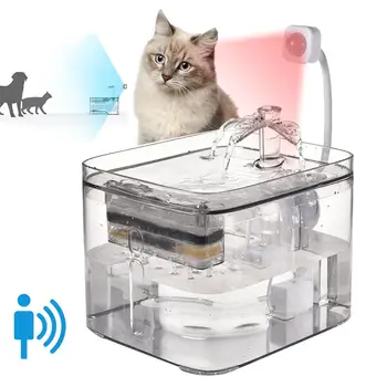 Pet Zásobník Vody Inteligentné Infračervené, Indukčné Ultra Tichý Pes, Mačka Automatické Pitnej Fontány Vodný Filter #CW