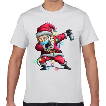 Topy T Shirt Mužov dabbing santa nosenie masky vtipné vianočné 2020 co Sexy Harajuku Geek Vlastné Mužské Tričko XXXL