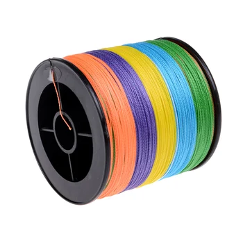 Super silné rainbow 500M pletená drôty pe vlákniny vlasec spektra multi-farebné 4 pramene 6 lb-80LB multifilných line