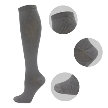 Mäkké Farbou Vysokej Kompresné Ponožky Nylonové Pančuchy Anti-Únava podkolienky Teľa oporu pre Mužov, Ženy, Bežecké Cvičenie