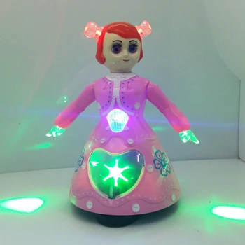 YIJUN HRAČKY YJ-3003 Baby Hračky elektronickej tanečnej 3D Oko bábika Elektrické Hudby Bábiky Rapunzel Roztomilý Detský Baby Doll Darček k Narodeninám
