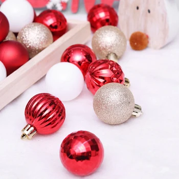 24pcs/set Vianočné Ozdoby Maľované Vianočné Gule Nastaviť Vianočný Strom Gule Čačky Visí Doma Strany Svadobné Ozdoby
