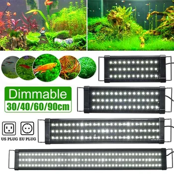 Super Tenký LED Osvetlenie Akvária 30/40/60/90 cm Vodných Rastlín Svetlo Extensible Nepremokavé Klip na Čítanie pre 40-130 CM akvárium