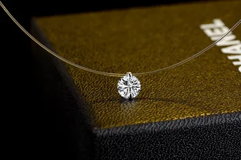 Horúce 925 Sterling Silver Zirkón Perlový Náhrdelník Prívesok Transparentné vlasec Charms Módne Šperky Na Deň matiek